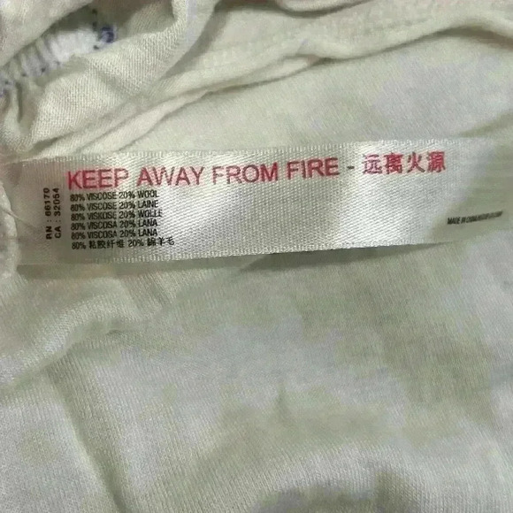 Free People FP Movement White Blue Short Sleeve Shirt Wool Oversized Top Size XS - Picture 8 of 9